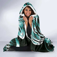 Aloha Turquoise Tribal Honu Tattoo Hooded Blanket LT9 - Polynesian Pride