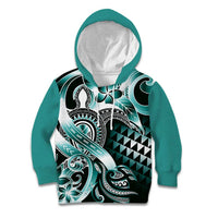 Aloha Turquoise Tribal Honu Tattoo Kid Hoodie