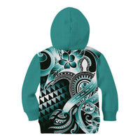 Aloha Turquoise Tribal Honu Tattoo Kid Hoodie