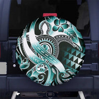 Aloha Turquoise Tribal Honu Tattoo Spare Tire Cover LT9 - Polynesian Pride