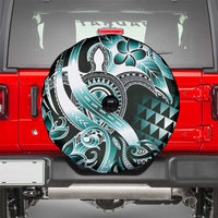 Aloha Turquoise Tribal Honu Tattoo Spare Tire Cover LT9 - Polynesian Pride