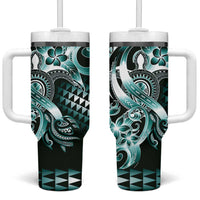 Aloha Turquoise Tribal Honu Tattoo Tumbler With Handle LT9 One Size: 40 oz Turquoise - Polynesian Pride