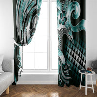 Aloha Turquoise Tribal Honu Tattoo Window Curtain LT9 - Polynesian Pride