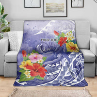 Personalised Chuuk States Humpback Whale Blanket Polynesian Tropical Flowers LT9 - Polynesian Pride