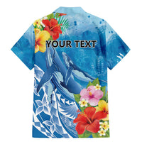 Personalised Kosrae States Humpback Whale Family Matching Mermaid Dress and Hawaiian Shirt Polynesian Tropical Flowers