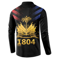 Haiti Independence Day Button Sweatshirt The First Black Republic Since 1804 LT9 - Polynesian Pride
