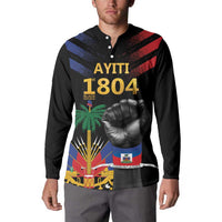 Haiti Independence Day Button Sweatshirt The First Black Republic Since 1804 LT9 - Polynesian Pride