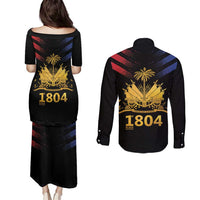 Haiti Independence Day Couples Matching Puletasi and Long Sleeve Button Shirt The First Black Republic Since 1804 LT9 - Polynesian Pride