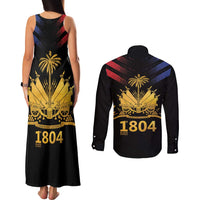 Haiti Independence Day Couples Matching Tank Maxi Dress and Long Sleeve Button Shirt The First Black Republic Since 1804 LT9 - Polynesian Pride