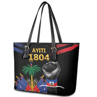 Haiti Independence Day Leather Tote Bag The First Black Republic Since 1804 LT9 - Polynesian Pride