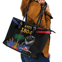 Haiti Independence Day Leather Tote Bag The First Black Republic Since 1804 LT9 - Polynesian Pride