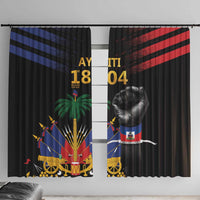 Haiti Independence Day Window Curtain The First Black Republic Since 1804 LT9 With Hooks Blakc - Polynesian Pride