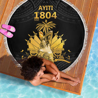 Haitian Negre Marron 1804 Beach Blanket Black Polynesian Pattern LT9 - Polynesian Pride