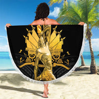 Haitian Negre Marron 1804 Beach Blanket Black Polynesian Pattern LT9 - Polynesian Pride