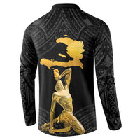 Haitian Negre Marron 1804 Button Sweatshirt Black Polynesian Pattern LT9 - Polynesian Pride