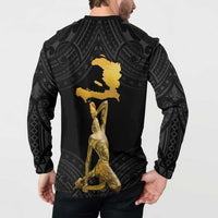 Haitian Negre Marron 1804 Button Sweatshirt Black Polynesian Pattern LT9 - Polynesian Pride