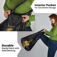 Haitian Negre Marron 1804 Grocery Bag Black Polynesian Pattern