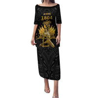 Haitian Negre Marron 1804 Puletasi Black Polynesian Pattern LT9 Long Dress Black - Polynesian Pride