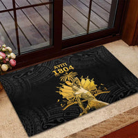 Haitian Negre Marron 1804 Rubber Doormat Black Polynesian Pattern LT9 - Polynesian Pride