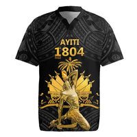Haitian Negre Marron 1804 Rugby Jersey Black Polynesian Pattern LT9 Black - Polynesian Pride