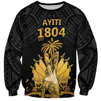 Haitian Negre Marron 1804 Sweatshirt Black Polynesian Pattern LT9 Unisex Black - Polynesian Pride
