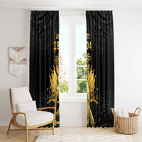 Haitian Negre Marron 1804 Window Curtain Black Polynesian Pattern LT9 - Polynesian Pride