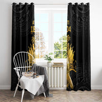 Haitian Negre Marron 1804 Window Curtain Black Polynesian Pattern LT9 - Polynesian Pride