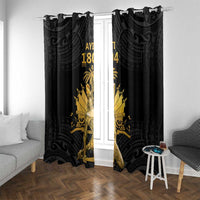 Haitian Negre Marron 1804 Window Curtain Black Polynesian Pattern LT9 With Grommets Black - Polynesian Pride