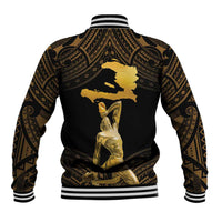 Haitian Negre Marron 1804 Baseball Jacket Gold Polynesian Pattern LT9 - Polynesian Pride