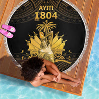 Haitian Negre Marron 1804 Beach Blanket Gold Polynesian Pattern LT9 - Polynesian Pride