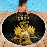 Haitian Negre Marron 1804 Beach Blanket Gold Polynesian Pattern LT9 - Polynesian Pride