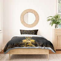 Haitian Negre Marron 1804 Bedding Set Gold Polynesian Pattern