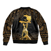 Haitian Negre Marron 1804 Bomber Jacket Gold Polynesian Pattern LT9 - Polynesian Pride