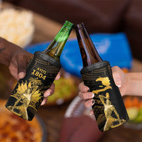 Haitian Negre Marron 1804 4 in 1 Can Cooler Tumbler Gold Polynesian Pattern LT9 - Polynesian Pride