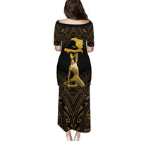 Haitian Negre Marron 1804 Puletasi Gold Polynesian Pattern LT9 - Polynesian Pride