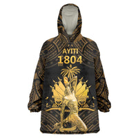 Haitian Negre Marron 1804 Wearable Blanket Hoodie Gold Polynesian Pattern LT9 One Size Gold - Polynesian Pride