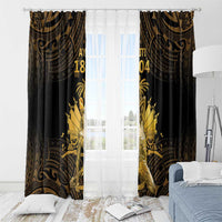 Haitian Negre Marron 1804 Window Curtain Gold Polynesian Pattern LT9 - Polynesian Pride