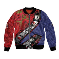 Personalised ANZAC Spirit 1915-2026 Filmstrip Tribute Bomber Jacket Lest We Forget 25 April LT9 Unisex Red - Polynesian Pride
