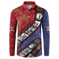 Personalised ANZAC Spirit 1915-2026 Filmstrip Tribute Button Sweatshirt Lest We Forget 25 April LT9 Red - Polynesian Pride