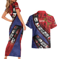 Personalised ANZAC Spirit 1915-2026 Filmstrip Tribute Couples Matching Short Sleeve Bodycon Dress and Hawaiian Shirt Lest We Forget 25 April