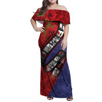 Personalised ANZAC Spirit 1915-2026 Filmstrip Tribute Family Matching Off Shoulder Maxi Dress and Hawaiian Shirt Lest We Forget 25 April