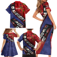 Personalised ANZAC Spirit 1915-2026 Filmstrip Tribute Family Matching Short Sleeve Bodycon Dress and Hawaiian Shirt Lest We Forget 25 April