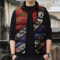 Personalised ANZAC Spirit 1915-2026 Filmstrip Tribute Sleeveless Puffer Jacket Lest We Forget 25 April LT9 - Polynesian Pride