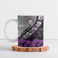 Personalised Remembering ANZAC Lest We Forget Ceramic Mug Vintage Film Frame Memorial Purple Poppy LT9 Purple - Polynesian Pride