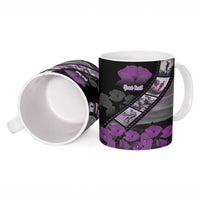 Personalised Remembering ANZAC Lest We Forget Ceramic Mug Vintage Film Frame Memorial Purple Poppy LT9 - Polynesian Pride
