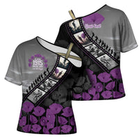 Personalised Remembering ANZAC Lest We Forget Cross Shoulder Shirt Vintage Film Frame Memorial Purple Poppy LT9 - Polynesian Pride