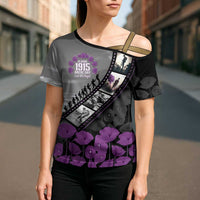 Personalised Remembering ANZAC Lest We Forget Cross Shoulder Shirt Vintage Film Frame Memorial Purple Poppy LT9 - Polynesian Pride