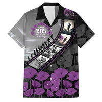 Personalised Remembering ANZAC Lest We Forget Family Matching Long Sleeve Bodycon Dress and Hawaiian Shirt Vintage Film Frame Memorial Purple Poppy