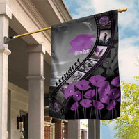 Personalised Remembering ANZAC Lest We Forget Garden Flag Vintage Film Frame Memorial Purple Poppy LT9 House Flag Purple - Polynesian Pride
