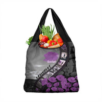 Personalised Remembering ANZAC Lest We Forget Grocery Bag Vintage Film Frame Memorial Purple Poppy LT9 1-pack One Size Purple - Polynesian Pride